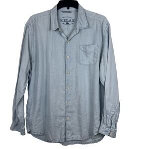 Tommy Bahama Relax Linen shirt men’s XL 
long sleeve button up blue 100% linen